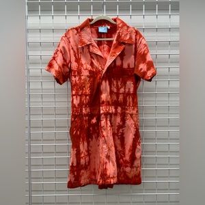 Big Bud Press Red/Pink Tye Dye Shortalls - Sz XL